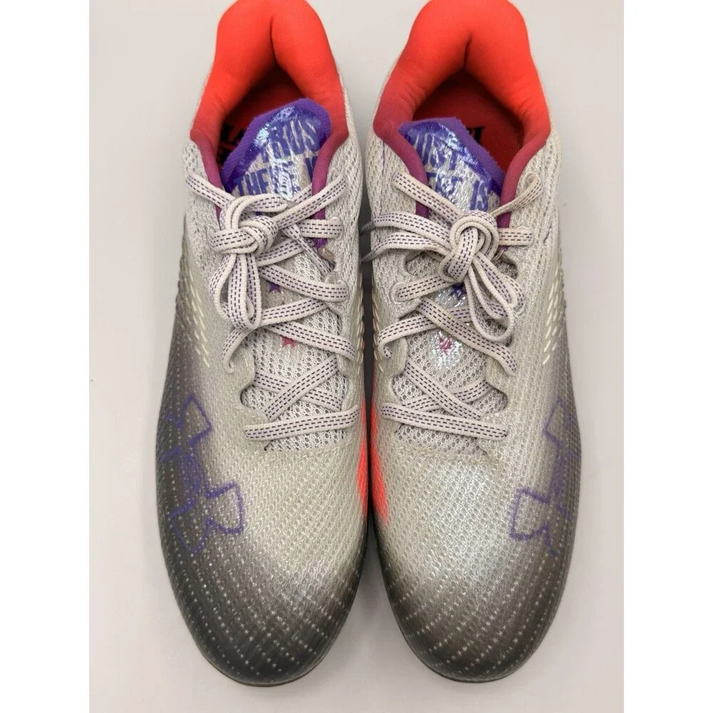 Under Armour Blur Smoke MC Football Cleats Halo Gray Purple Womens 9 3025123-100